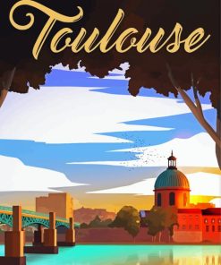 Toulouse City Poster paint by numbers