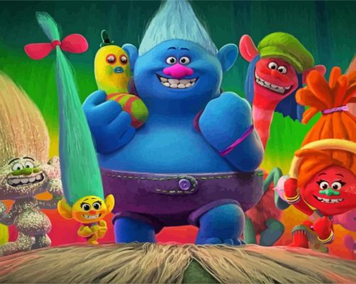 Trolls Animation Characters paint by numbers