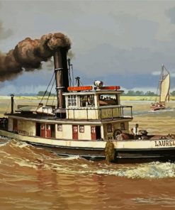 Aesthetic Tugboat Ship paint by numbers