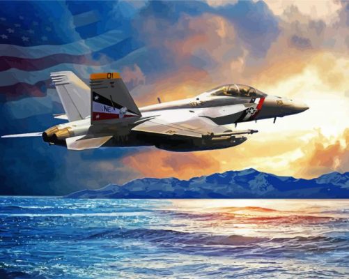US Fighter Plane paint by numbers