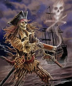 Undead Skull Pirate paint by numbers