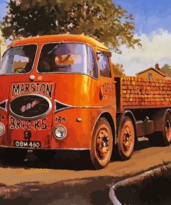 Orange Vintage Lorry paint by numbers