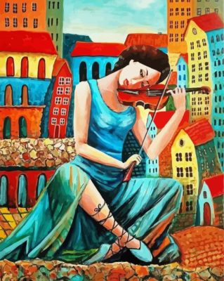 Violinist Girl Art paint by numbers