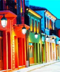 Colorful Buildings paint by numbers