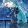 Hatsune Miku Under Umbrella paint by numbers