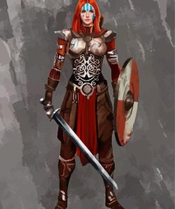 Warrior Shield Maiden paint by numbers