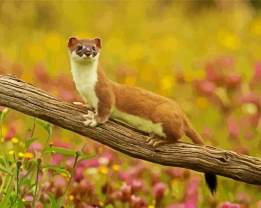 Weasel On Branch paint by numbers