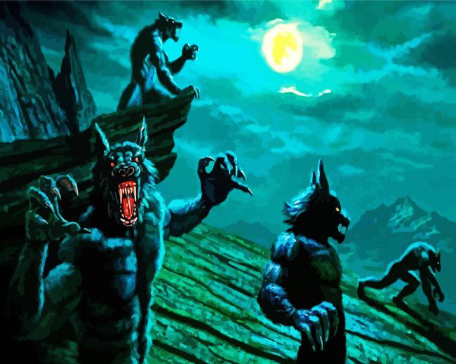 Fantasy Werewolves paint byb numbers