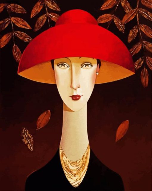 Woman In Red Hat paint by numbers