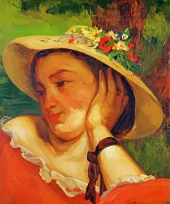 Woman In Straw Hat paint by number