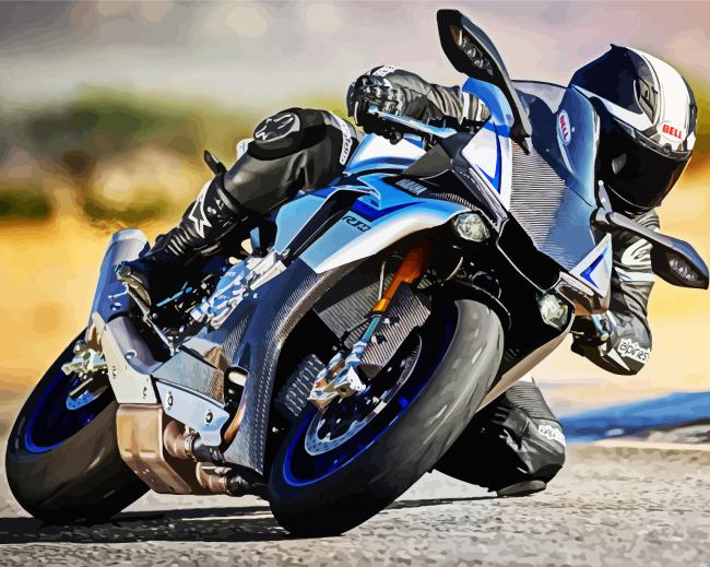 Yamaha Motorcycle Driver paint by numbers