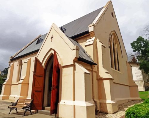 Yea Church Building paint by numbers