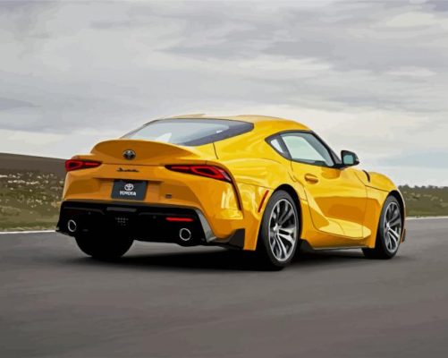 Yellow Toyota Supra Car paint by numbers