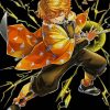 Japanese Zenitsu Agatsuma paint by numbers