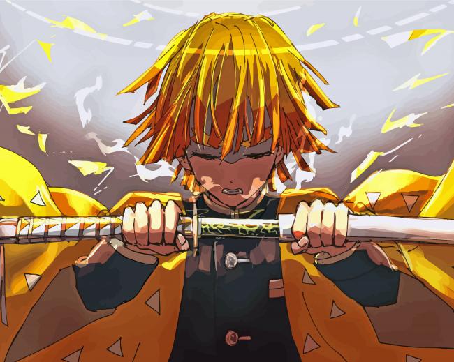Zenitsu Agatsuma With Sword paint by numbers