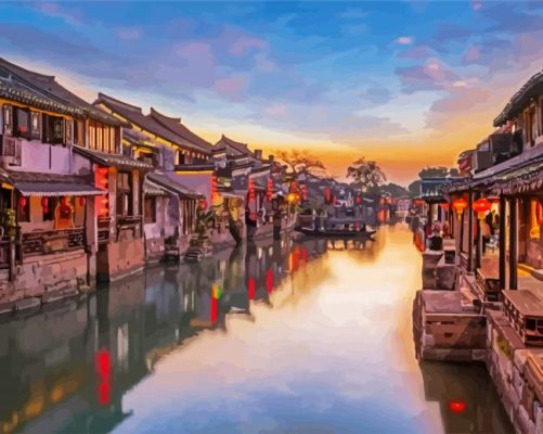 Aesthetic Zhouzhenyan paint by numbers