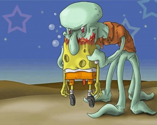 Zombie Squidward paint by numbers