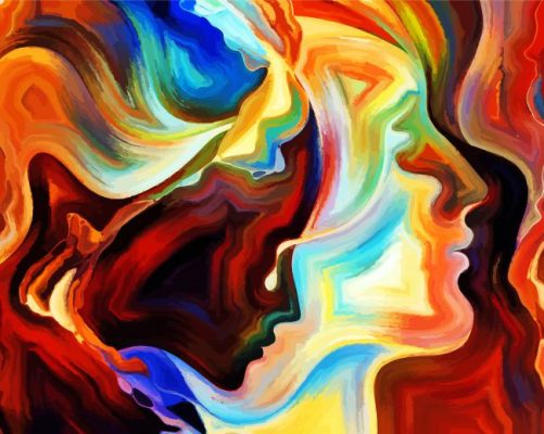 Abstract Faces paint by numbers