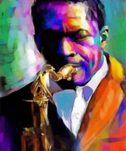 Abstract Man Playing Saxophone paint by numbers