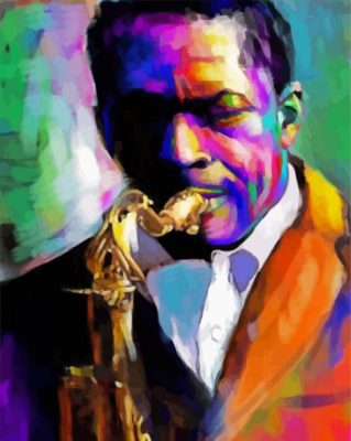 Abstract Man Playing Saxophone paint by numbers