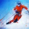 Abstract Skier Art paint by numbers