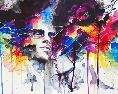 Abstract Splatter Couple paint by numbers