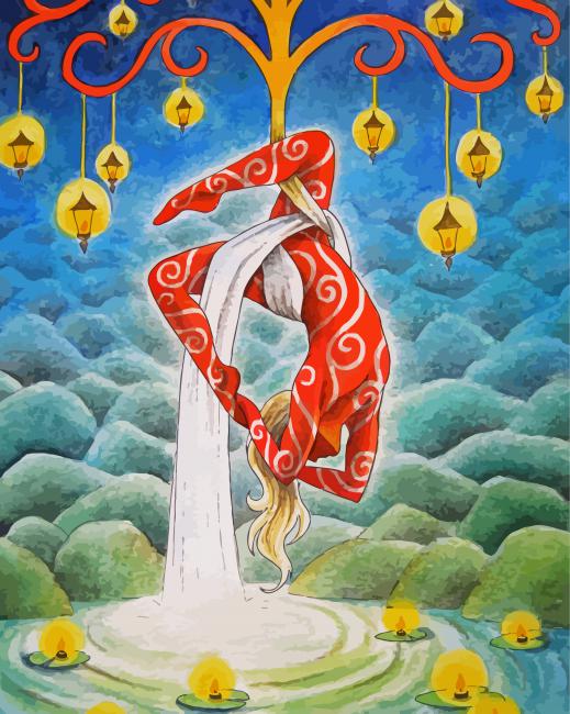 Aerial Hoop Art paint by numbers