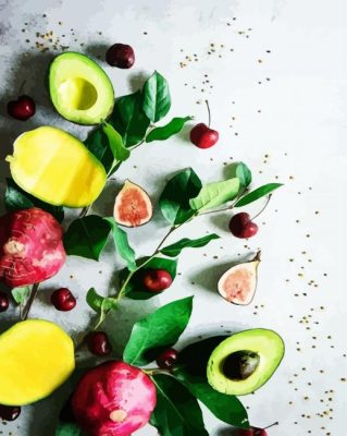 Sliced Fresh Fruits paint by numbers