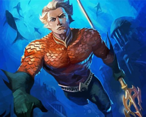 Aquaman Character paint by numbers