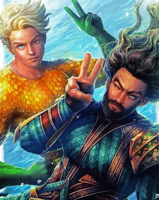 Aquaman Underwater paint by numbers