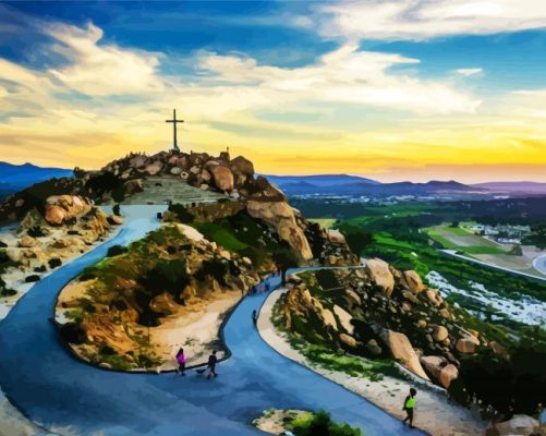 Mount Rubidoux Park Landscape paint by numbers