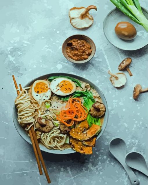 Delicious Chinese Noodles paint by numbers