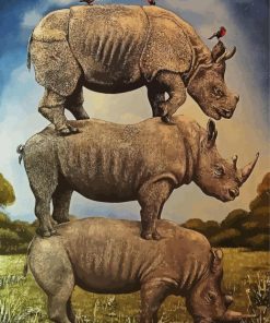 Rhino Animals paint by numbers