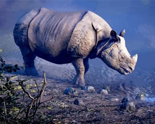Grey Rhinoceros paint byb numbers