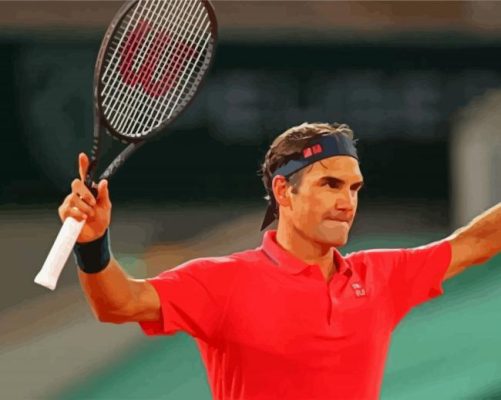 Aesthetic Roger Federer paint by numbers