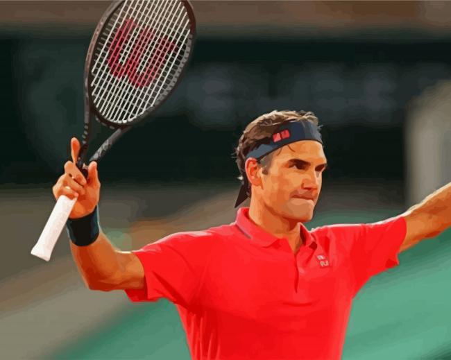 Aesthetic Roger Federer paint by numbers