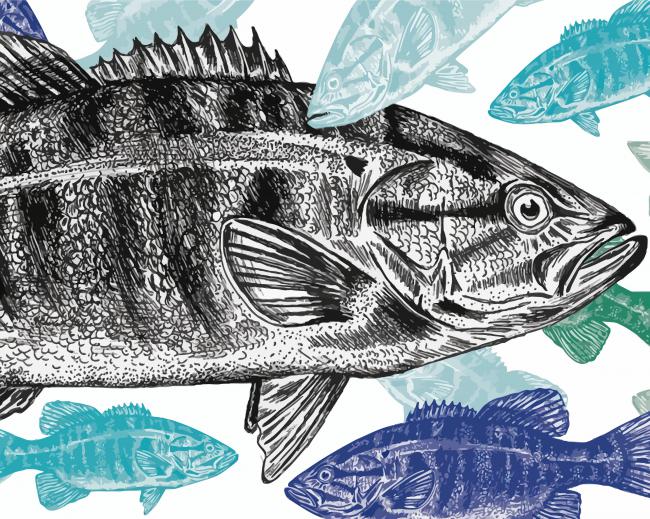 Smallmouth Fish Art paint by numbers