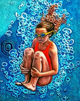 Aesthetic Swimmer Girl paint by numbers