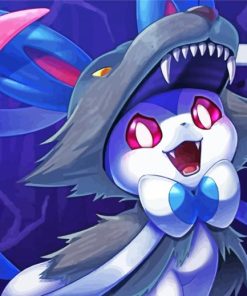 Sylveon Anime Character paint by numbers