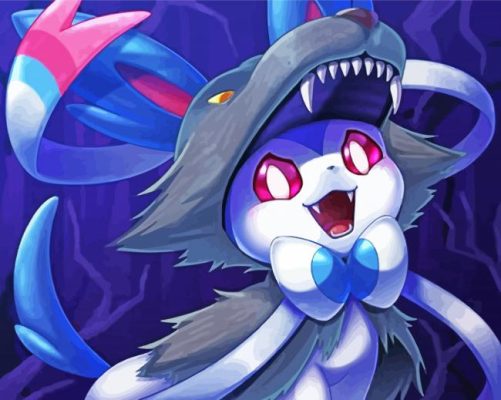 Sylveon Anime Character paint by numbers