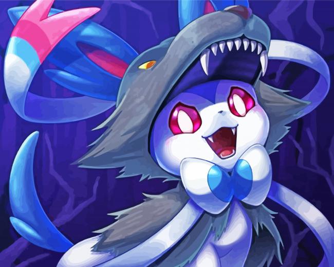 Sylveon Anime Character paint by numbers