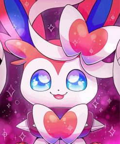 Sylveon Japanese Anime paint by n umbers