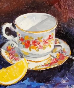 Teacup And Lemon Art paint by numbers