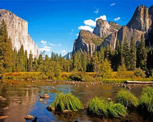 Yosemite National Park Landscape paint by numbers
