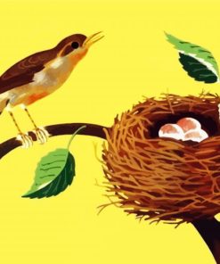 Bird And Nest Art paint by numbers