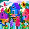 Birds Shelter Art paint by numbers