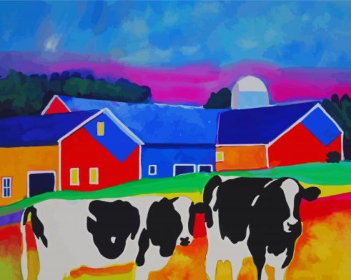 Cows In A Farm paint by numbers