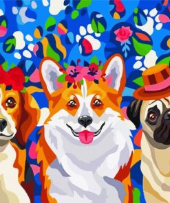 Aesthetics Cute Dogs paint by numbers