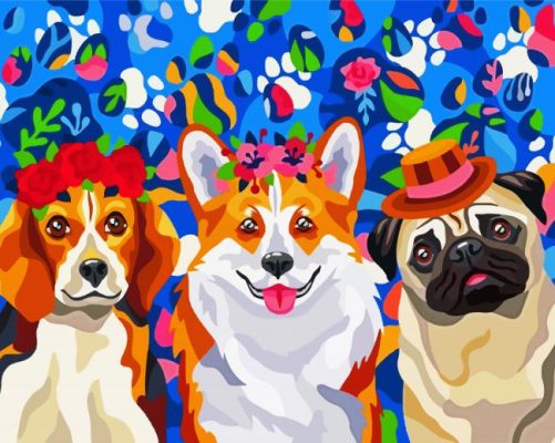 Aesthetics Cute Dogs paint by numbers