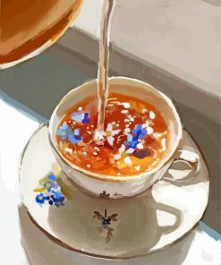 Floral Teacup Art paint by numbers